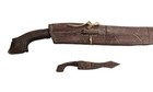 Original Antique Carved Filipino Sword   Dagger Set W  Scabbards  Rattan Binding
