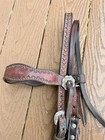 Used Weaver Leather Browband Headstall Silver Cowboy Style Tooled Horse Bridle