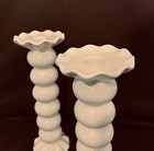 Coton Colors By Laura Johnson Knobbed 11  Candle Holders Ivory White Set Of 2