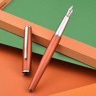 Hongdian 920 Orange Metal Fountain Pen Medium Nib Refillable Converter Pouch