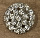 Lot Of 10 Vintage Buttons Faux Clear Gemstone Rhinestones  Same Design Two Sizes