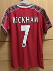 Manchester United David Beckham  7 Red Home Soccer Jersey Size Men   s Medium