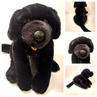 Vintage Stuffed Animal Labrador Plush Toys R Us Animal Alley 2000 12  Black Dog