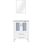 24  White Bathroom Vanity Set Cabinet Glass Ceramic Vessel Sink No Mirror