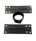 Genuine Leather Black Wristband Armband Zipper Pocket Wrist Bands Meduim B-21