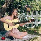 38  Beginners Acoustic Wooden Guitar Natural W guitar Case strap tuner  Pick