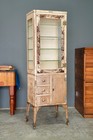 Antique Medical Cabinet Apothecary Glass Display Case Medicine Industrial Vtg