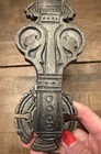 Art Nouveau Gunmetal Gray  Cast Iron Door Knocker 8 25 X 3    Heavy Gothic Salvage