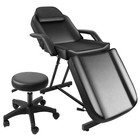 Black Massage Table Tattoo Facial Bed Beauty Salon Spa Chair W  Hydraulic Stool