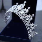 Crystal Bridal Tiara Elegant Silver Crown Headpiece For Wedding Hair Style