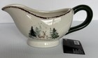 Robert Stanley Christmas Gravy Boat Deer   Pine Trees Holiday Ceramic