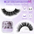 Fluffy Lash Clusters 100d 120d D Curl Eyelash Clusters 12-20mm Volume