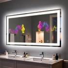 Rectangle Illuminated Bluetooth Bathroom Mirror Vanity Mirror Dual Ndfeb Speaker