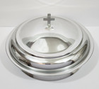 Broadman 12  Silver Aluminum Communion Tray With 40 Cup Disc And Lid With Cross