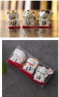 Set Of 3 Mini Japanese Ceramic Maneki Neko Lucky Fortune Cat