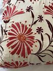 Red White Floral Embroidered Throw Pillow Flowers 18 X 18 