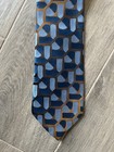 1970s Vintage Disco Funky Mod  monsieur Bernard Wide Mens Tie Blue   Brown 4  W