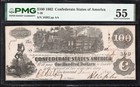 T-39 1862  100 Confederate Currency Pmg 55 Civil War Hundred Dollar Bill 10392