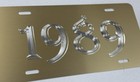 Custom Your Name Text Car Tag Diamond Etched Matte Gold Metal License Plate