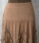 Stiletto Women Size 4 Faux Suede Tan Ruffle Zipper Maxi Skirt Usa