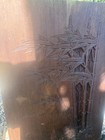 George Zee   Co Asian Carved Wood Cabinet 2 Doors 1 Drawer Antique 35x20x16