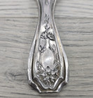 Vintage Victorian Art Nouveau Silver Plate Floral Design Hand Mirror