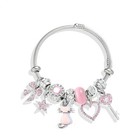 2pcs Cat Bracelet Necklaceset  Adjustable Stainless Steel Sleeves Bangle  Pink C