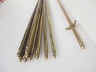 Antique Brass Stair Rods X10   Clips X20 Victorian Vintage Acorns 32 l