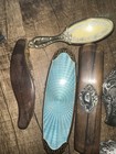 Elegant Vintage Silver Plated Vanity Dresser Set Brush Mirror   Comb