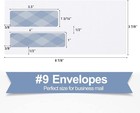 1000 Count No 9 Double Window Security Envelopes Self Seal White Business New
