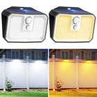 168 Led Solar Power Motion Sensor Wall Light Outdoor Garden Security Fence Lamp
