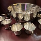 Oneida Silverplate 12    Punch Bowl 9 Cups And Georgian Ladle