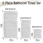 Lux Decor 6 Pack Bath Towel Set - 525 Gsm 100  Cotton  Zero Twist Weave  Soft   