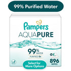 Pampers Aqua Pure Baby Wipes Unscented  16-pack  896 Total Wipes