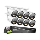 Sannce 5in1 8ch 5mp Dvr Hd 1080p Full Color Night Vision Security Camera System