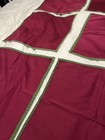 Christmas Martha Stewart Napkins Set 6 Burgundy Green Woodland Cotton 18x18
