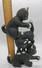 Vintage Doorstop Cat Cast Iron Door Stop Black Kittens Antique 10  Kitty Rustic