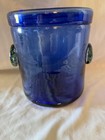 Cobalt Blue Handblown Glass Ice Bucket Or Barware - 6 5  X 7 5  Tall
