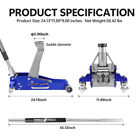 Hydraulic Low Profile Aluminium Steel Racing Floor Jack With Dual Piston Quick L