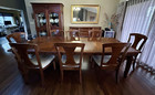 Broyhill Tropical polynesian Carved Dining Room Set W  Table  8 Chairs  2 Leafs