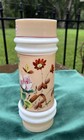 Antique Victorian Bristol Peachblow Opaline Glass Vase Wildflowers W Rose 9 5   