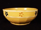 Very Rare Antique Hull 6    Slip Dot Floral Pudding Bowl Yellow Ware Mint 