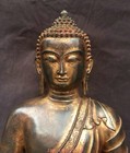 31 5  Old Tibet Buddhism Pure Bronze Shakyamuni Sakyamuni Amitabha Buddha Statue