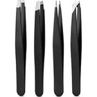Slant Tweezers -tweezer Guru Professional Anti-rust Alloy With Travel Case 4pcs