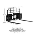 Titan Attachments Pro Series 60  Extra Wide Pallet Fork Frame With 42  Forks