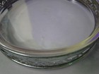 Vintage Silver-plated Footed Pie serving Dish Holder And Vintage Pyrex Pie Pan