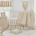 Boho Bohemian Girl Baby Nursery Crib Bed Skirt Dust Ruffle - Neutral Solid Color