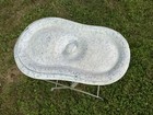 Rare Unique Blue Snow On Mountain Baby Bathtub Granite Enamelware Antique Unique