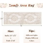 Area Rug 2x6 Runner Rug  Washable Vintage Hallway Rugs Indoor Medallion Rug