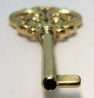 Large Ornate Cast Brass Key Polished Skeleton Antique Vintage Retro Old Fancy 